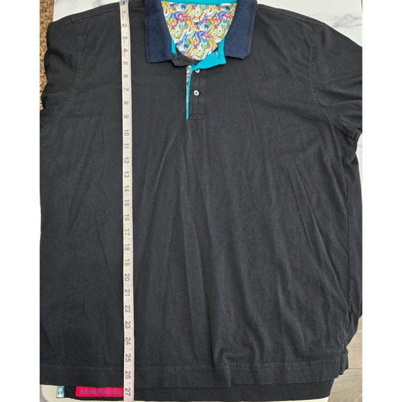 Robert Graham Mens Polo Shirt XL Black Classic Fit Knowledge Wisdom Truth Preppy - Picture 9 of 9